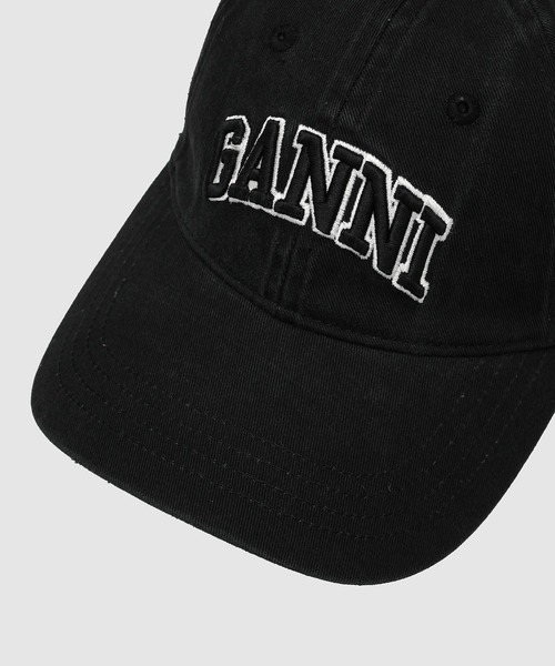 GANNI(ガニー)の「Washed Cotton Canvas Cap Emb(キャップ・レディース・ブラック・ONE SIZE)」の3枚目の写真