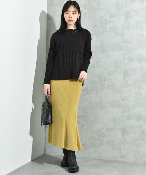 INTERPLANET（インタープラネット）の「７Ｇ　ワイドリブプルオーバー（ニット/セーター・レディース・オレンジ/ブルー/グレー/ブラック・LARGE/MEDIUM）」の6枚目の写真