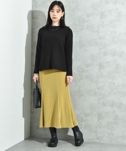 INTERPLANET（インタープラネット）の「７Ｇ　ワイドリブプルオーバー（ニット/セーター・レディース・オレンジ/ブルー/グレー/ブラック・LARGE/MEDIUM）」の8枚目の写真