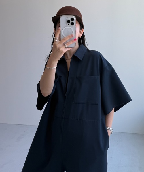 wee9s(EB[NX)half sleeve zip all in one / n[tX[uWbvI[C(Ȃ/I[C)