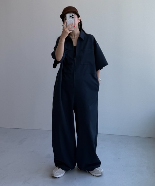 half sleeve zip all in one / ハーフスリーブジップオールインワン