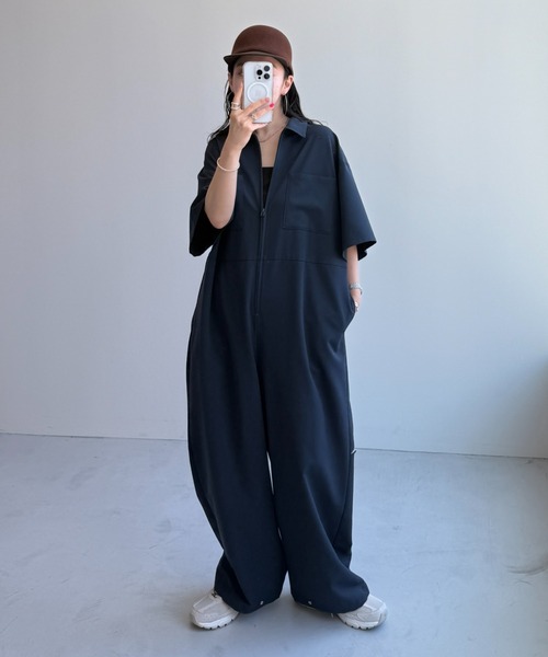half sleeve zip all in one / ハーフスリーブジップオールインワン