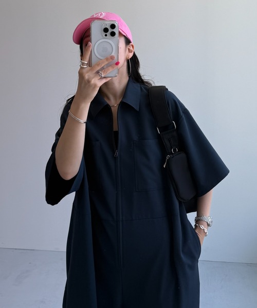 half sleeve zip all in one / ハーフスリーブジップオールインワン