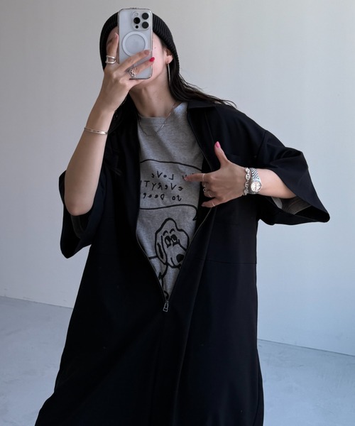 wee9s（ウィークス）の「half sleeve zip all in one / ハーフ