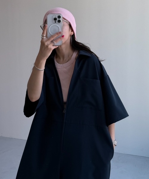 half sleeve zip all in one / ハーフスリーブジップオールインワン
