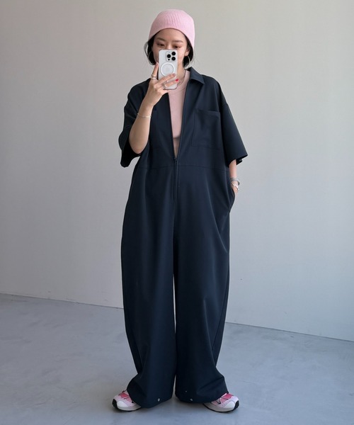 half sleeve zip all in one / ハーフスリーブジップオールインワン