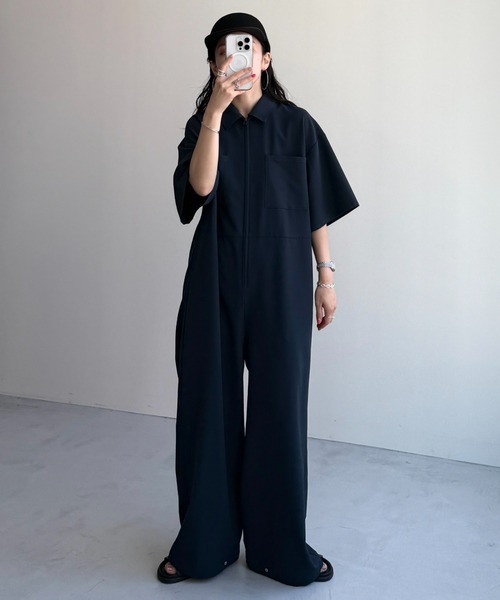 wee9s ハーフスリーブジップオールインワン セール】half sleeve zip all in one / ハーフスリーブジップ