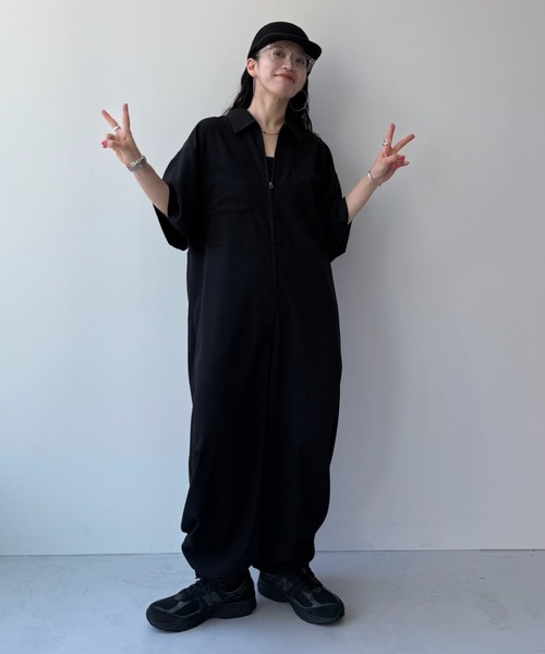 half sleeve zip all in one / ハーフスリーブジップオールインワン