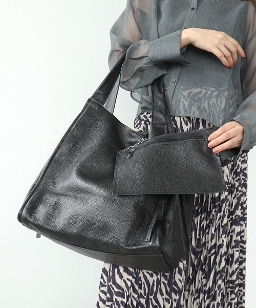 Cepica（セピカ）の「UNISEX牛床革ビッグトート（トートバッグ・レディース・ブラック・FREE）」の10枚目の写真