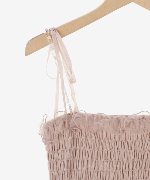 MAJESTIC LEGON(マジェスティックレゴン)の「パールチェーンキャミワンピース(ワンピース・レディース・ブラック/ピンクベージュ/ホワイト系その他/グレー/アイボリー・MEDIUM/SMALL/X-SMALL)」の8枚目の写真