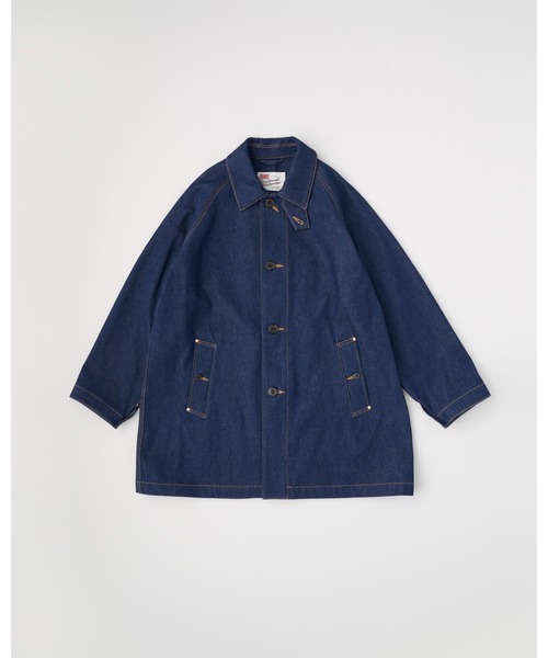 美品 トラディショナルウェザーウェア　ワークコート　002D 38 青　デニム WORK COAT 002D（ステンカラーコート）｜Traditional Weatherwear