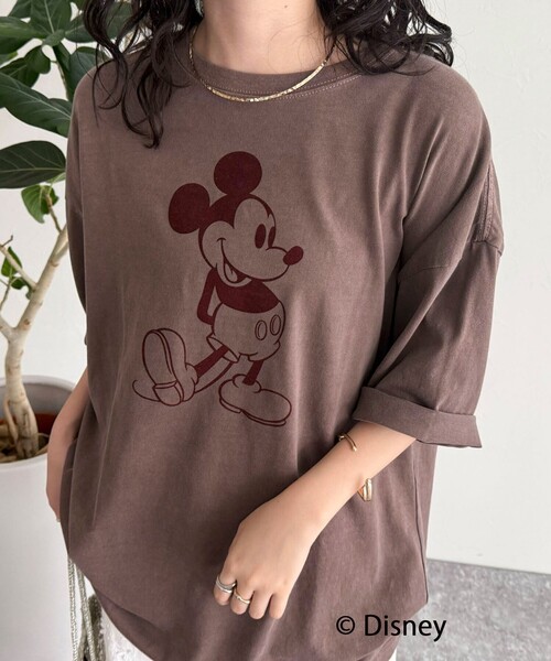 fredy emue(フレディエミュ)の「【GOOD ROCK SPEED/グッドロックスピード】Mickey フロッキープリントBIGTシャツ(Tシャツ/カットソー・レディース・チャコールグレー/ブラウン・38)」の3枚目の写真