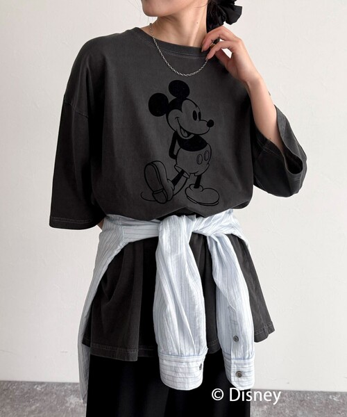 fredy emue(フレディエミュ)の「【GOOD ROCK SPEED/グッドロックスピード】Mickey フロッキープリントBIGTシャツ(Tシャツ/カットソー・レディース・チャコールグレー/ブラウン・38)」の8枚目の写真