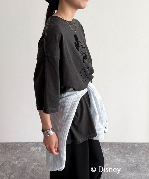 fredy emue(フレディエミュ)の「【GOOD ROCK SPEED/グッドロックスピード】Mickey フロッキープリントBIGTシャツ(Tシャツ/カットソー・レディース・チャコールグレー/ブラウン・38)」の9枚目の写真