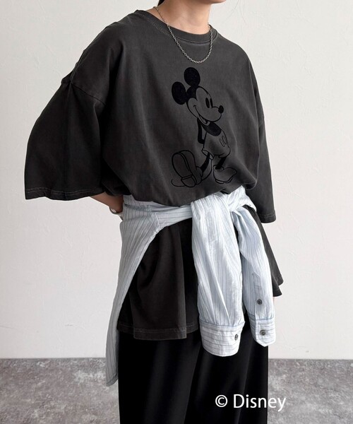 fredy emue(フレディエミュ)の「【GOOD ROCK SPEED/グッドロックスピード】Mickey フロッキープリントBIGTシャツ(Tシャツ/カットソー・レディース・チャコールグレー/ブラウン・38)」の10枚目の写真
