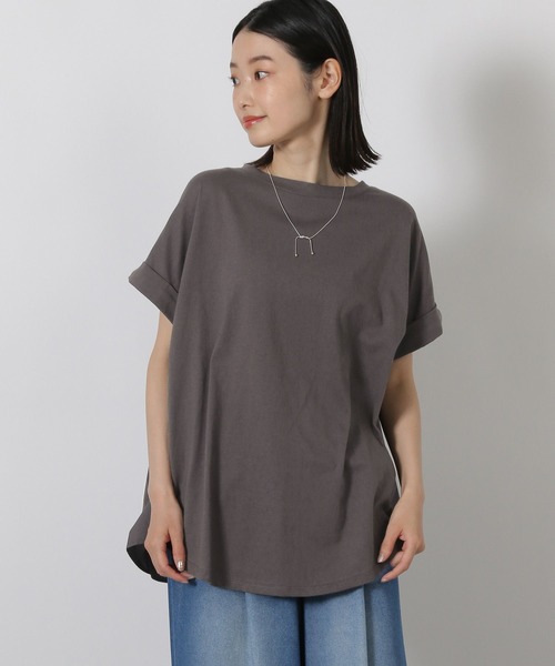 LAKOLE（ラコレ）の「バックシャーリングＴ / 578796（Tシャツ/カットソー・レディース・セージグリーン/チャコール/アイボリー/ラベンダー・FREE）」の2枚目の写真