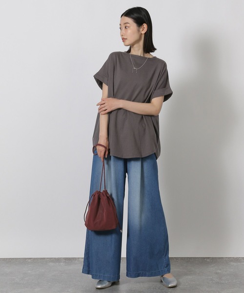 LAKOLE（ラコレ）の「バックシャーリングＴ / 578796（Tシャツ/カットソー・レディース・セージグリーン/チャコール/アイボリー/ラベンダー・FREE）」の5枚目の写真