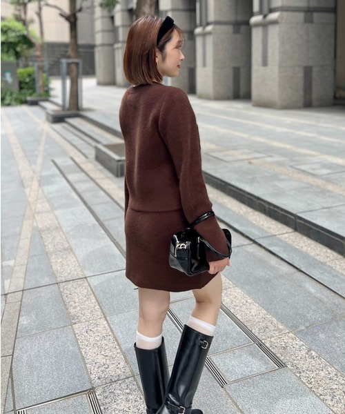 SNIDEL(スナイデル)の「フォックスニットジャケット(ノーカラージャケット・レディース・ライトグレー/イエロー/ブラウン/ライトブルー・F)」の11枚目の写真