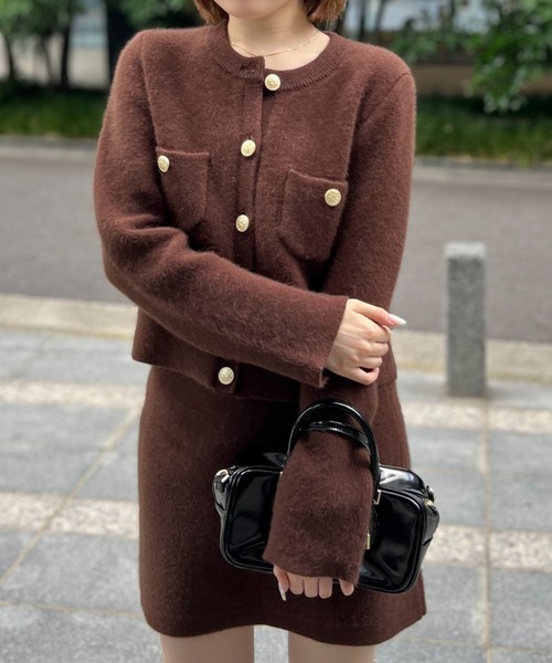 フォックスニットジャケット（ノーカラージャケット）｜SNIDEL