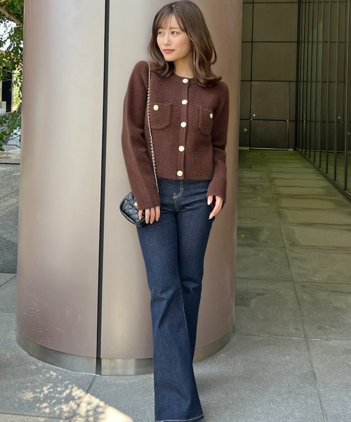 フォックスニットジャケット（ノーカラージャケット）｜SNIDEL