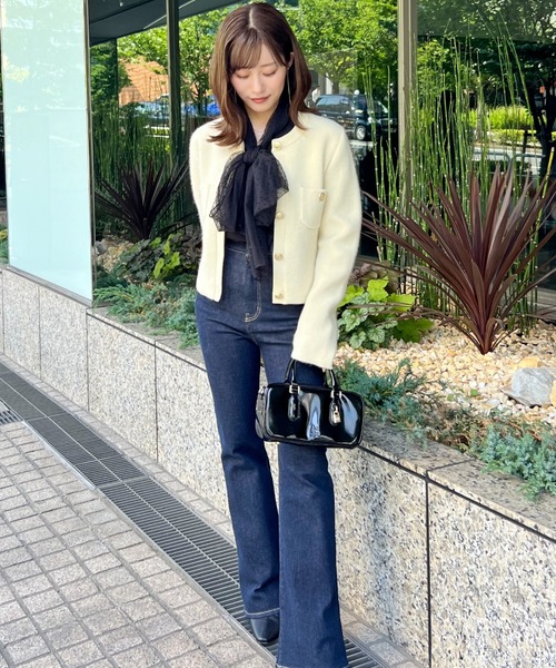 フォックスニットジャケット（ノーカラージャケット）｜SNIDEL