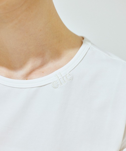tシャツ 「Nora Lily」「elle」Mini Logo Embroidered Tee レディース セール】【Nora Lily】「elle」Mini Logo Embroidered Tee（T