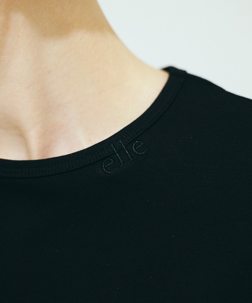 tシャツ 「Nora Lily」「elle」Mini Logo Embroidered Tee レディース セール】【Nora Lily】「elle」Mini Logo Embroidered Tee（T