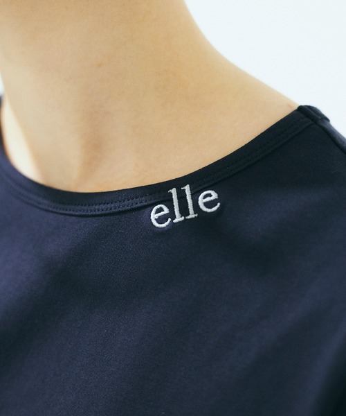 tシャツ 「Nora Lily」「elle」Mini Logo Embroidered Tee レディース セール】【Nora Lily】「elle」Mini Logo Embroidered Tee（T