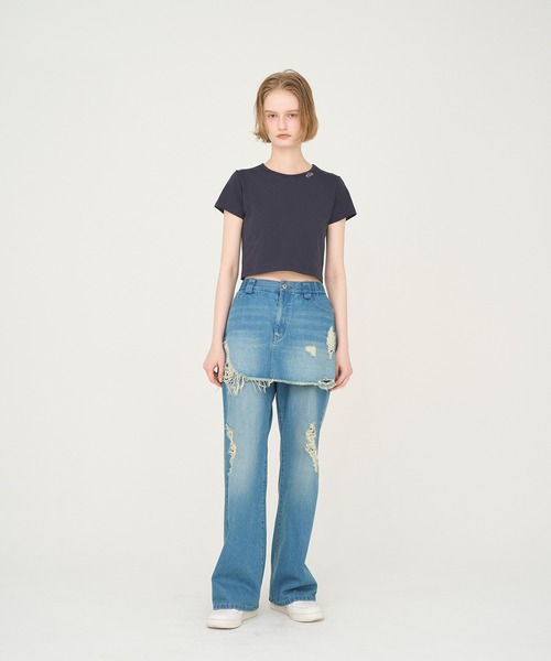 Nora Lily elle(ノラリリーエル)の「【Nora Lily】「elle」Mini Logo Embroidered Tee(Tシャツ/カットソー・レディース・ホワイト/ネイビー/ブラック・FREE)」の10枚目の写真