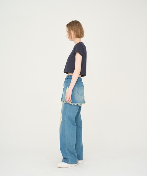 セール】【Nora Lily】「elle」Mini Logo Embroidered Tee（T