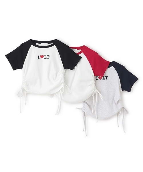 LOVETOXIC（ラブトキシック）の「【吸水速乾/さらさら】ILoveドロストT（Tシャツ/カットソー・キッズ・レッド/ブラック/ネイビー・M:150cm/130cm/L:160cm/S:140cm）」の7枚目の写真