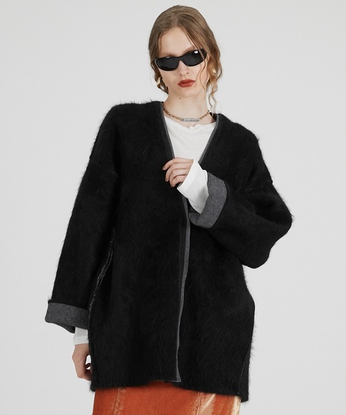 ダブルフェイスアルパカニットカーディガン / Double-faced Alpaca