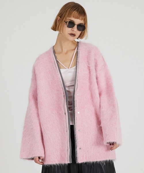 PRANK PROJECT(プランクプロジェクト)の「ダブルフェイスアルパカニットカーディガン / Double-faced Alpaca Knit Cardigan(カーディガン/ボレロ・レディース・ブラック/グレー/ピンク・FREE)」の9枚目の写真