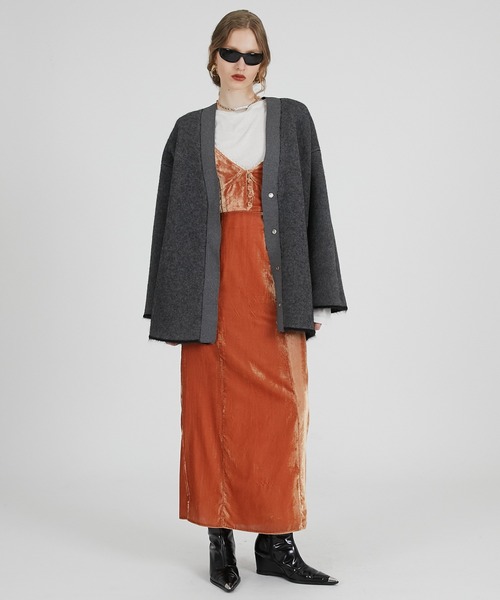 PRANK PROJECT(プランクプロジェクト)の「ダブルフェイスアルパカニットカーディガン / Double-faced Alpaca Knit Cardigan(カーディガン/ボレロ・レディース・ブラック/グレー/ピンク・FREE)」の7枚目の写真