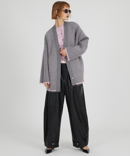 PRANK PROJECT(プランクプロジェクト)の「ダブルフェイスアルパカニットカーディガン / Double-faced Alpaca Knit Cardigan(カーディガン/ボレロ・レディース・ブラック/グレー/ピンク・FREE)」の5枚目の写真