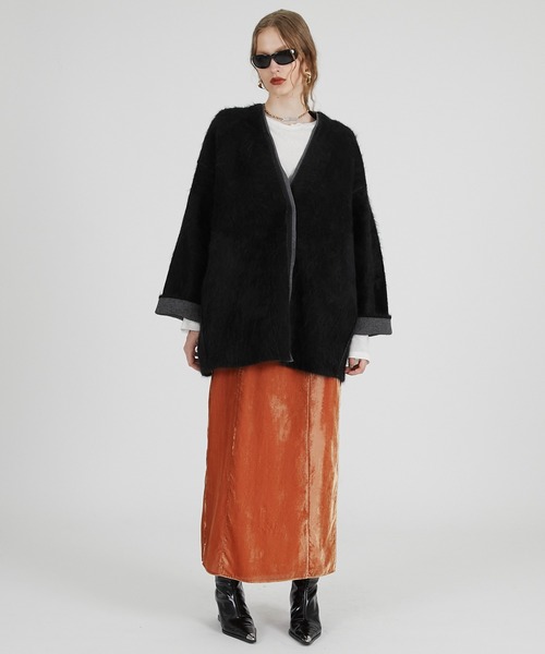 ダブルフェイスアルパカニットカーディガン / Double-faced Alpaca