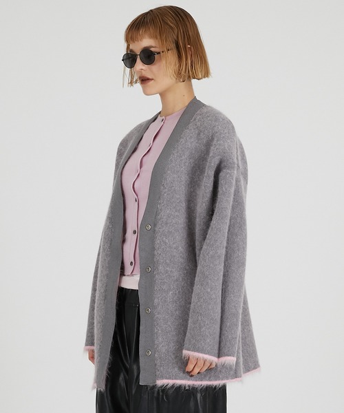 PRANK PROJECT(プランクプロジェクト)の「ダブルフェイスアルパカニットカーディガン / Double-faced Alpaca Knit Cardigan(カーディガン/ボレロ・レディース・ブラック/グレー/ピンク・FREE)」の14枚目の写真