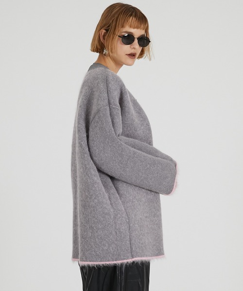 ダブルフェイスアルパカニットカーディガン / Double-faced Alpaca