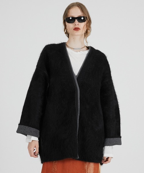 ダブルフェイスアルパカニットカーディガン / Double-faced Alpaca