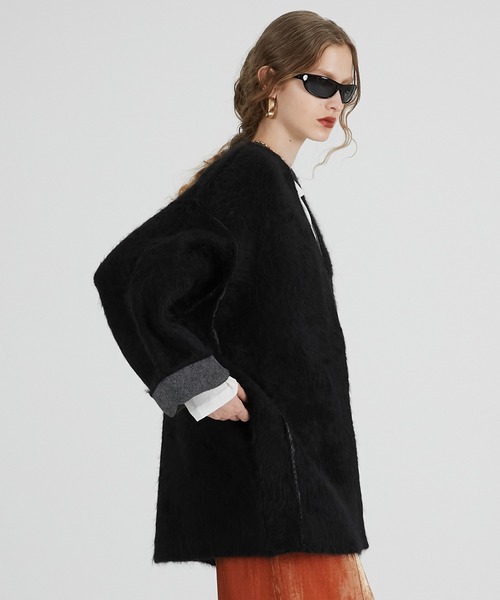 PRANK PROJECT(プランクプロジェクト)の「ダブルフェイスアルパカニットカーディガン / Double-faced Alpaca Knit Cardigan(カーディガン/ボレロ・レディース・ブラック/グレー/ピンク・FREE)」の20枚目の写真