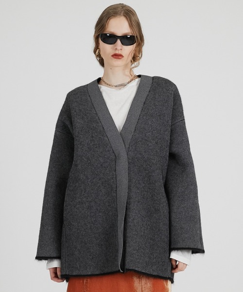 ダブルフェイスアルパカニットカーディガン / Double-faced Alpaca