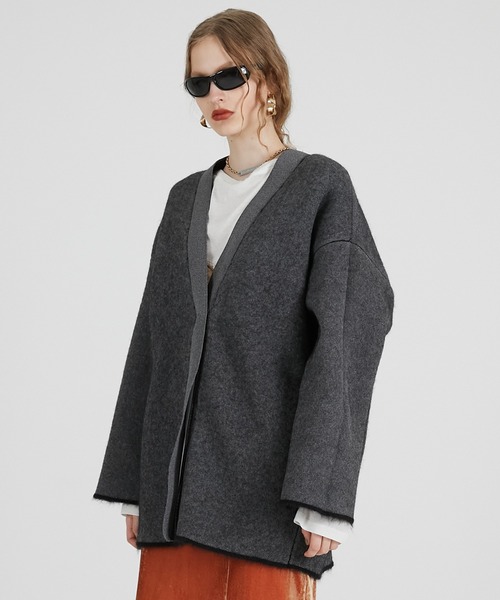 ダブルフェイスアルパカニットカーディガン / Double-faced Alpaca