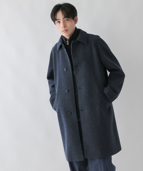 GLOBAL WORK（グローバルワーク）の「ウーリーテック/防風スマートロングコート/451156（ステンカラーコート・メンズ・ネイビー/ブラック・LARGE/SMALL/MEDIUM）」の20枚目の写真