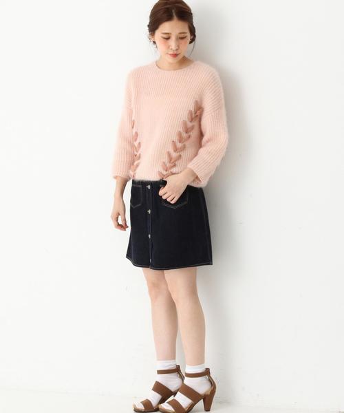 Another Edition（アナザーエディション）の「キラキラニットプルオーバー/AEFC PEキラキラニット（ニット/セーター・レディース・ライトピンク/コバルトブルー・フリー）」の15枚目の写真