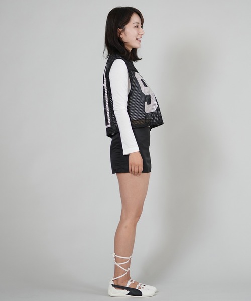 PUMA(プーマ)の「PUMA/プーマ ROSE RELAXED MESH TOP メッシュタンクトップ 633804(タンクトップ・レディース・アイボリー/ブラック・XS/S)」の7枚目の写真