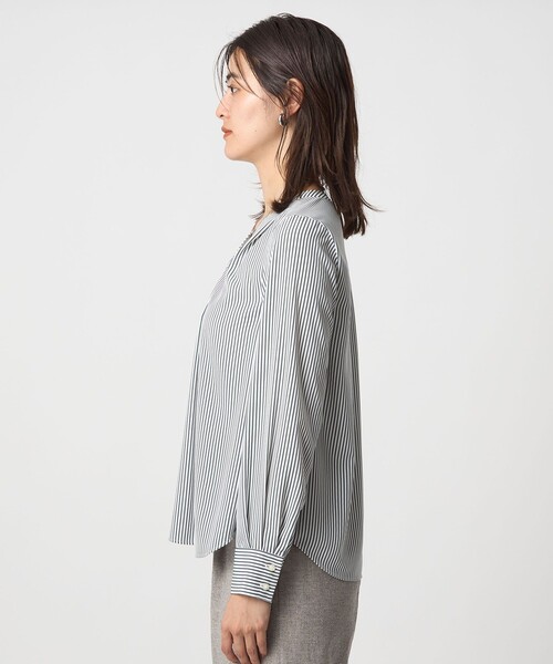 セール】肩タック Vネック ブラウス マシンウォッシャブル UVカット