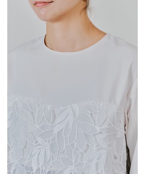 TEVALT(ヴァレット)の「リーフレースティアードトップス(シャツ/ブラウス・レディース・ブラック/ホワイト・38)」の9枚目の写真