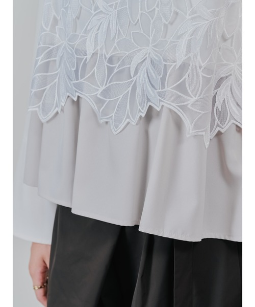 TEVALT(ヴァレット)の「リーフレースティアードトップス(シャツ/ブラウス・レディース・ブラック/ホワイト・38)」の12枚目の写真