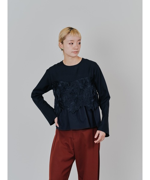 TEVALT(ヴァレット)の「リーフレースティアードトップス(シャツ/ブラウス・レディース・ブラック/ホワイト・38)」の19枚目の写真