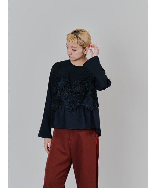 TEVALT(ヴァレット)の「リーフレースティアードトップス(シャツ/ブラウス・レディース・ブラック/ホワイト・38)」の20枚目の写真